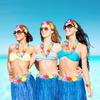 8pcs/set Hawaiian Grass Skirt Costume Set Bikini Top for Women Dress Performance Beach Birthday Tropical Luau Party Decoration