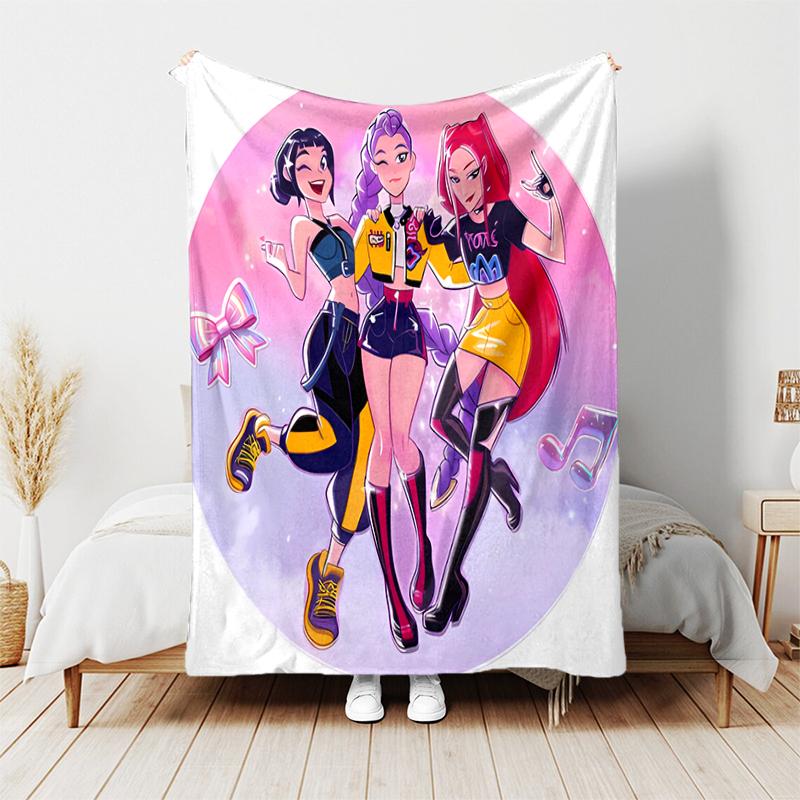 1pc Blanket Kpop Hunter7 Print Design, Lightweight Blanket for Sofa, Bed- Soft &Warm, Gift for All Seasons like Christmas, Halloween