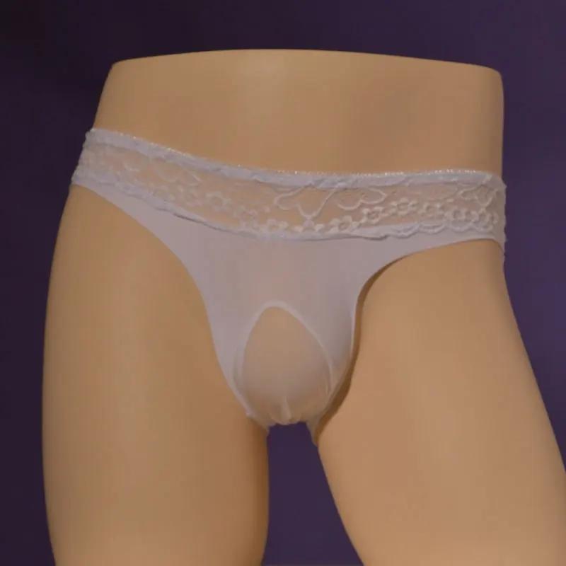 Mutandine di Pizzo Taglia Grande Sissy Pouch da Uomo Lingerie Slip Intimo Elastico a Vita Bassa in Seta Ghiacciata Uomo Gay Morbido Comodo Slip