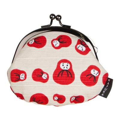 Prairie Dog Coin Purse with a Falling Daruma Made In Japan with Furoshiki Japanese Souvenir 2.6-inch Design, Fabric, Pattern,