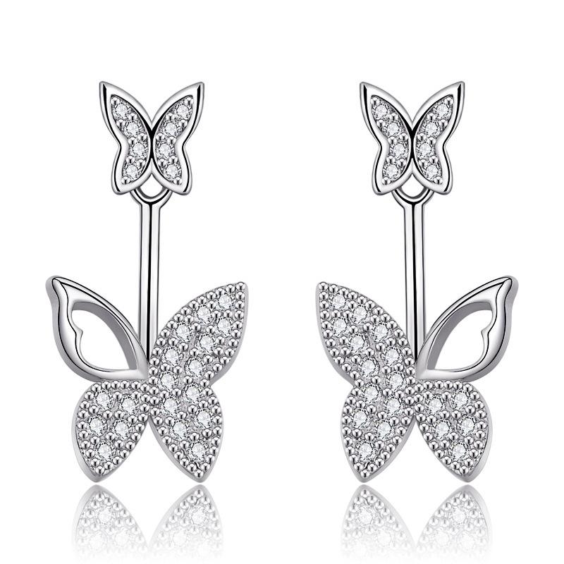 925 Sterling Silver Cross Stud Earrings For Women High Quality Exquisite Student Girlfriend Jewelry Accessories Heart GiftGood product