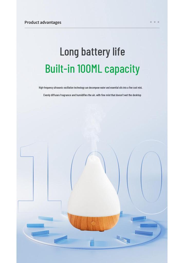 Silent Ultrasonic Wood Grain Aroma Diffuser & Humidifier for Moms & Babies