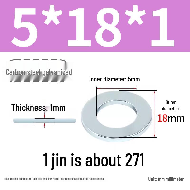 Oversized Thickened Galvanized Iron Flat Washer M2M3456810-M6