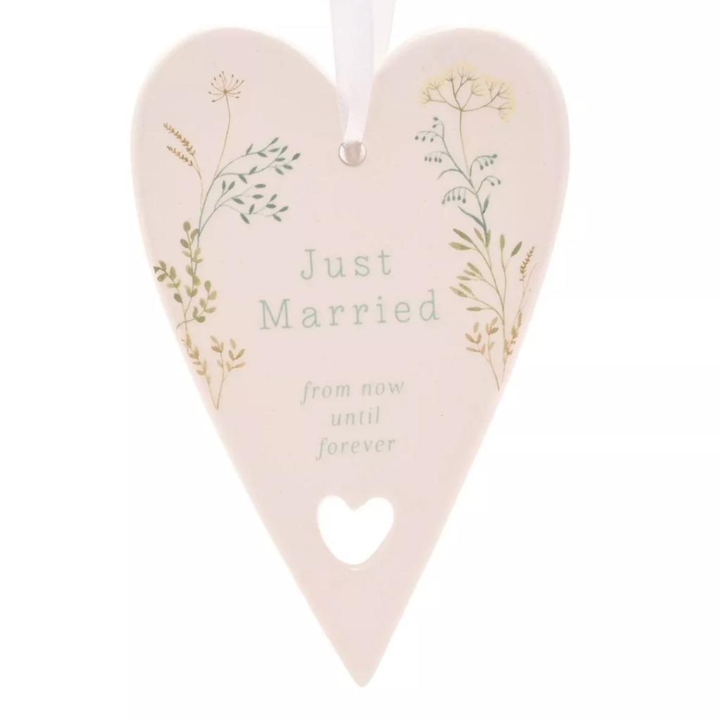 Feiern Liebesgeschichte Frisch verheiratet Keramikherz Hängeornament