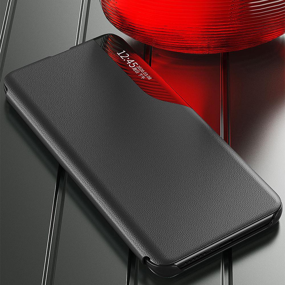 Para Samsung Galaxy A34 5G Funda de Cuero con Tapa y Ventana de Visualización y Soporte para Teléfono Cierre Automático Magnético