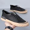 Fashion 2024 New Men Casual Leather Shoes Outdoor Antiskid Sneakers Fashion Flats Comfortable Handmade Trend Sneakers Shoes Oxford Shoes