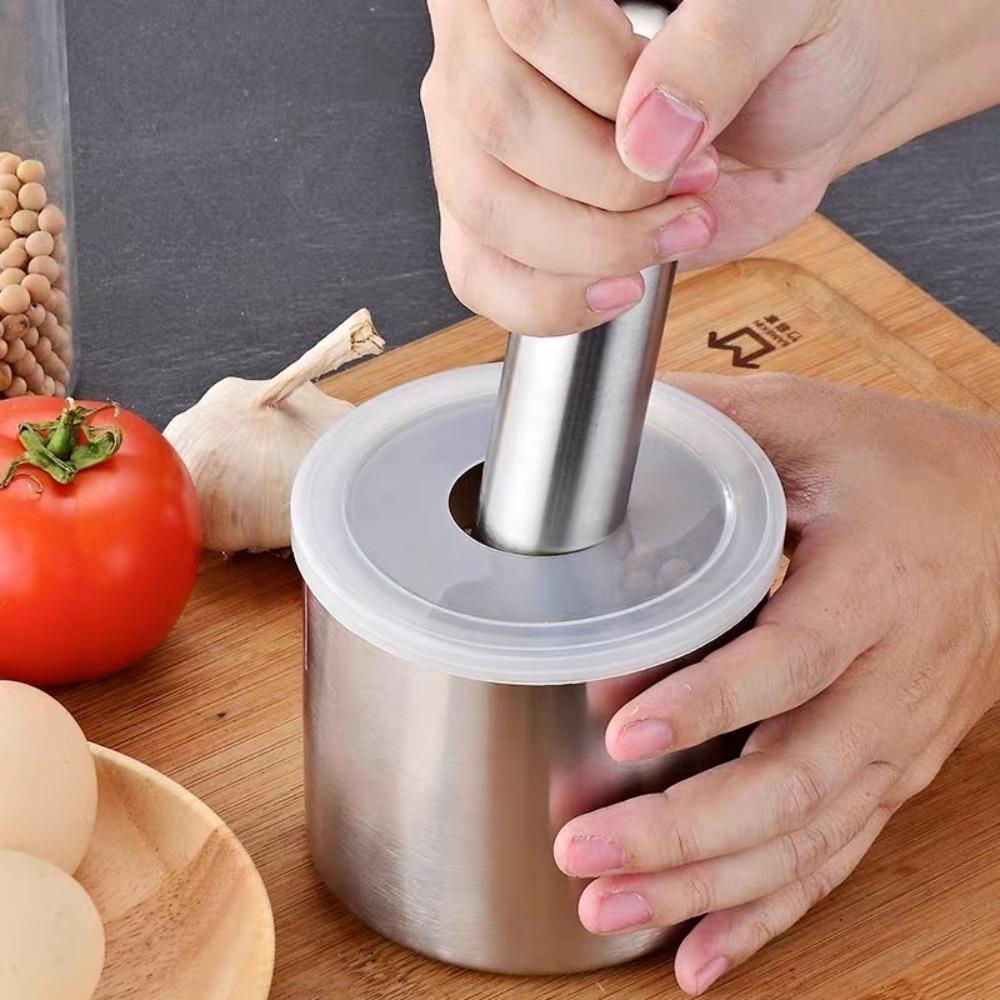 Rust Proof Mortar and Pestle Set Manual Garlic Mashing Jar Herbs Grinding Bowl  Lemon