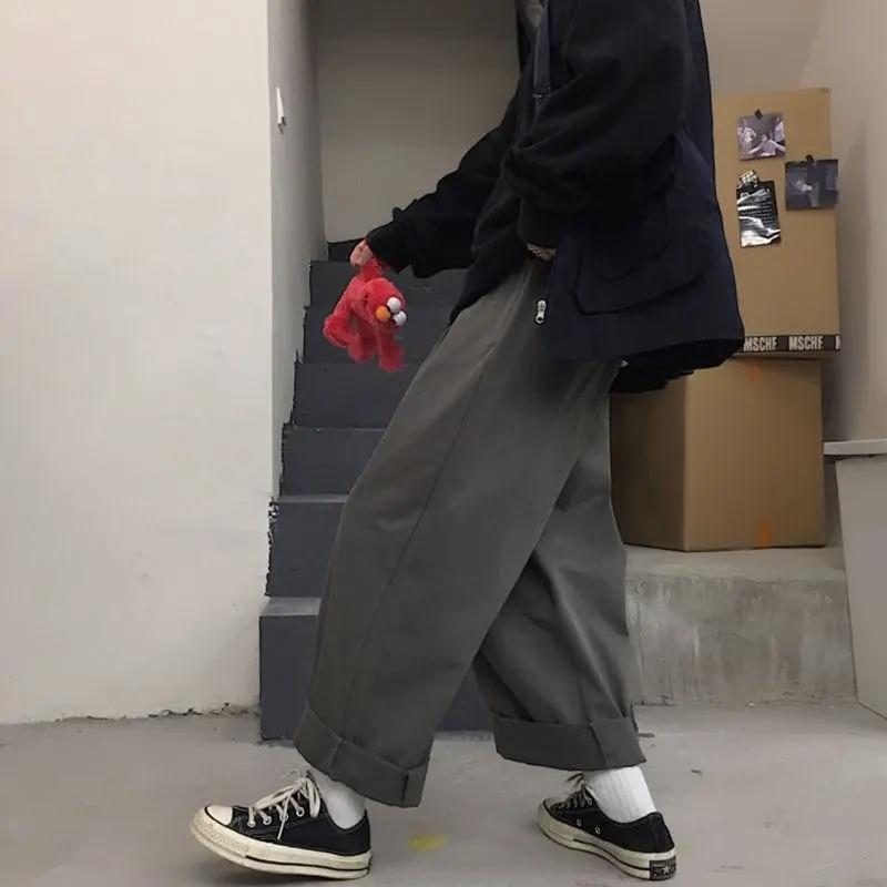 Frauen Casual Hosen Lose Chic Breite Bein Hosen Frauen Harajuku