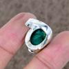 Green Jade Genstone Handmade 925 Sterling Silver Jewelry Ring Size 6 KKG-536