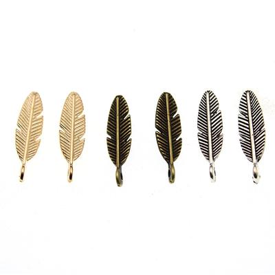 20pcs 6x21mm  Feather Leaf Charms for Jewelry Making Pendant ,Vintage Tibetan Silver kC Gold,DIY Handmade Jewelry Findings