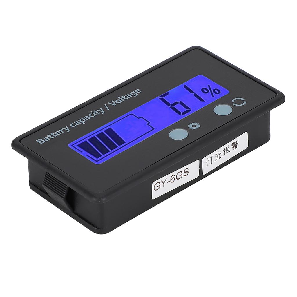 GY 6GS Battery Power LCD Display Voltage Meter 12 84V with Light Alarm Function (Blue Light)