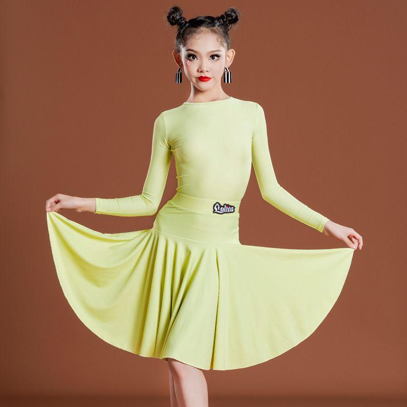 Children'S Latin Dance Practice Suit Girl's Latin Dance Performance Suspender Skirt Ballroom Practice Dancing Dress Latin