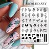 NICOLE DIARY Leaves Flower Nail Art Stamping Plates Drawing Template Geometric Stripe Line 3D Image Stencil Mold Printing Tools