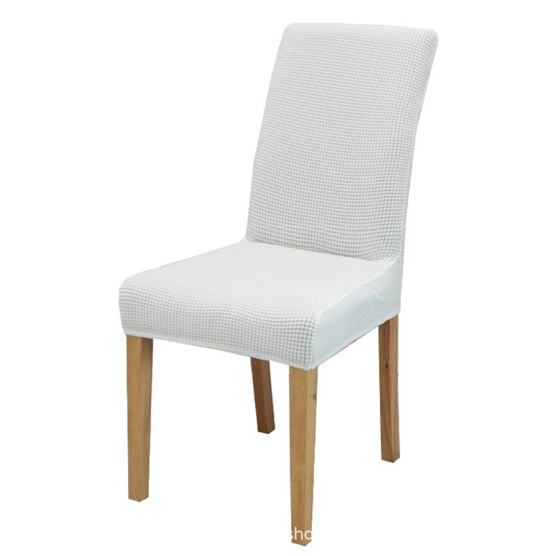 Karierte Polar-Fleece Einteilige Elastische Stuhlhülle Esszimmer Sitzbezug Schmutzabweisend Heim Restaurant Stuhlhussen