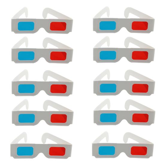 10/50/100 Pairs 3D Glasses Anaglyph Images Foldable Design Red/Blue Filters Paper Glasses Fashion Accessories