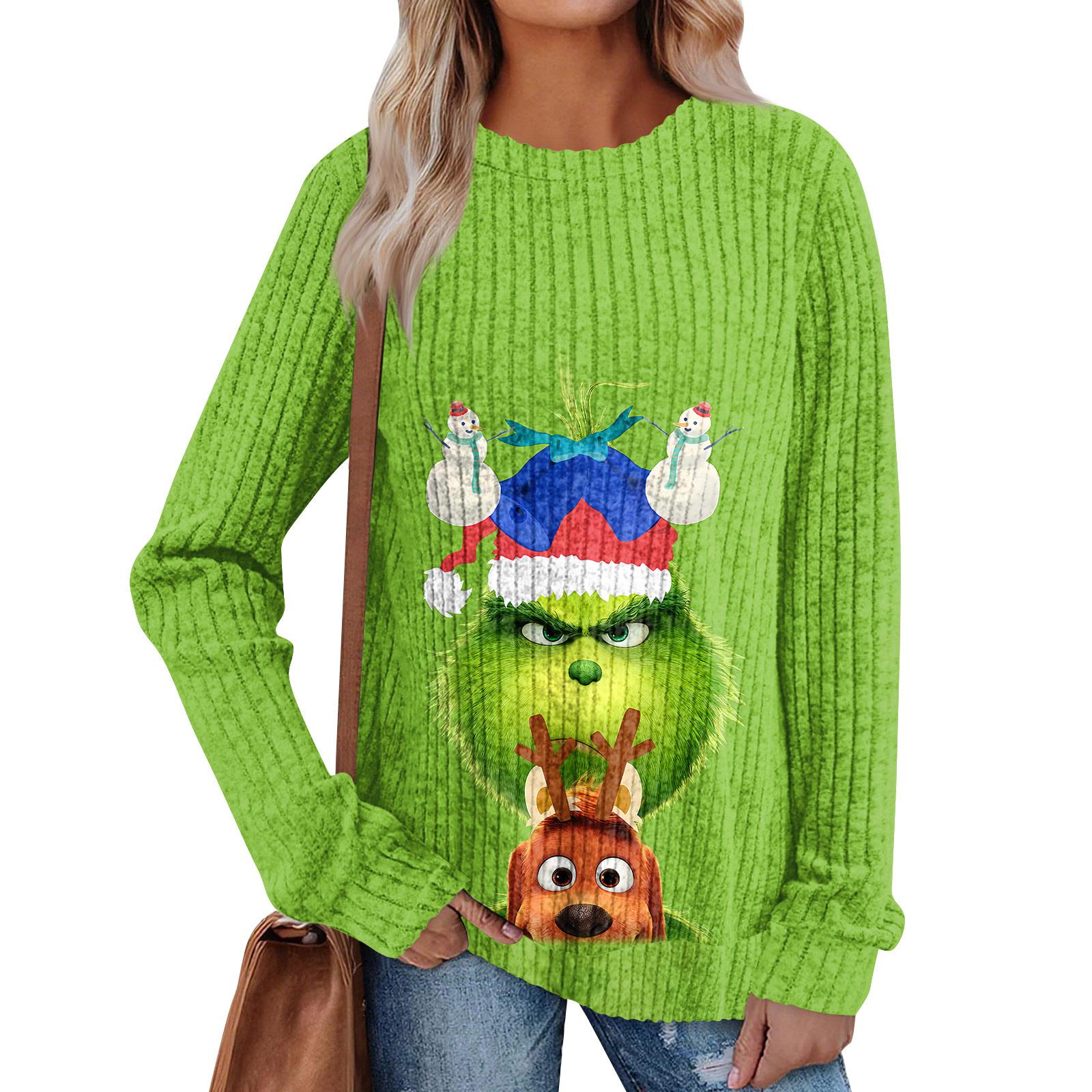 

Women s Printed Lightweight Brushed-Cotton Round Neck Top L армія зелений колір