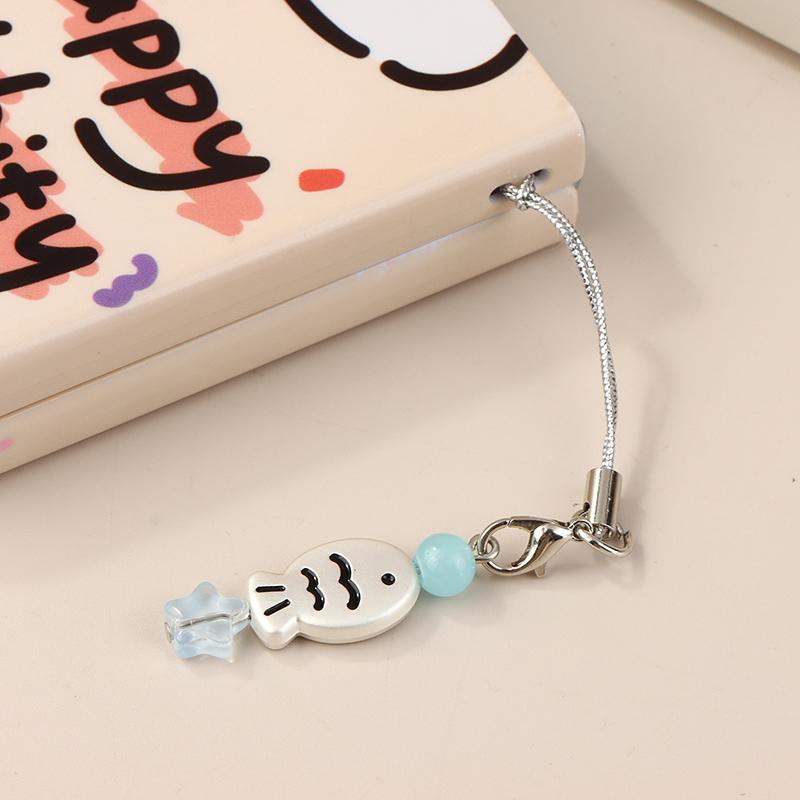 Laccetto per Telefono Pesciolino Carino Catena per Cellulare Perline Taiyaki Cartone Animato Laccetto per Cellulare Keycord Per Ragazza Regali
