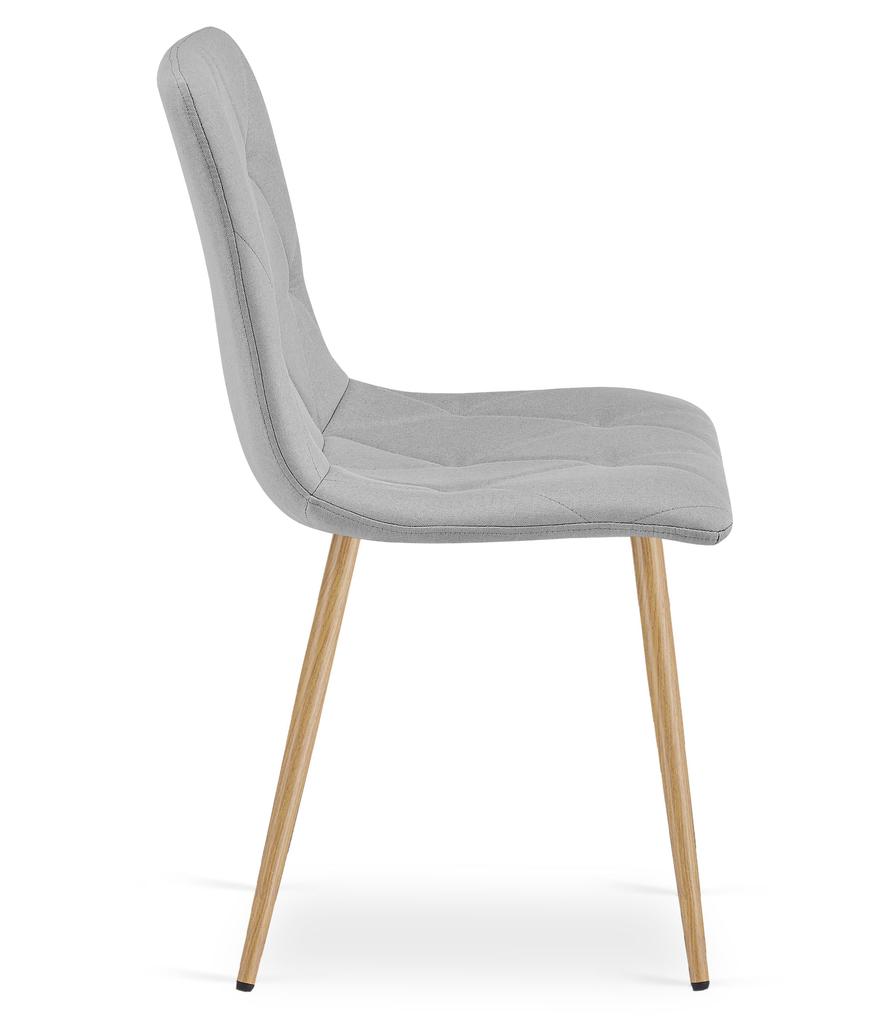 Libra Chair - Light Gray Fabric / Wood Color Legs X 2