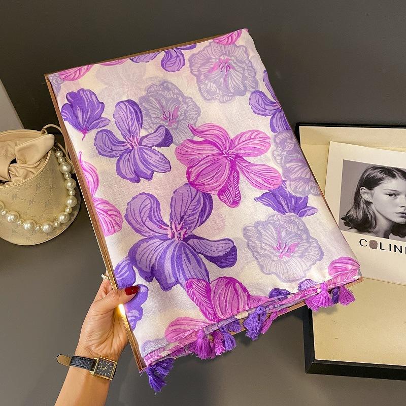 

Spain Winter Thick Viscose Scarves Women Ombre Petal Floral Shawls And Wraps Pashmina Stole Bufandas Muslim Sjaal 180*90Cm