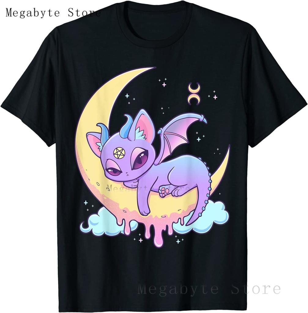 Pastel Goth T Shirt Unisex Women Kawaii Cartoon Gothic Cat Clothes Harajuku Shirt Unisex Graphic Tees FeUnisex Hip Hop Tshirt Unisex