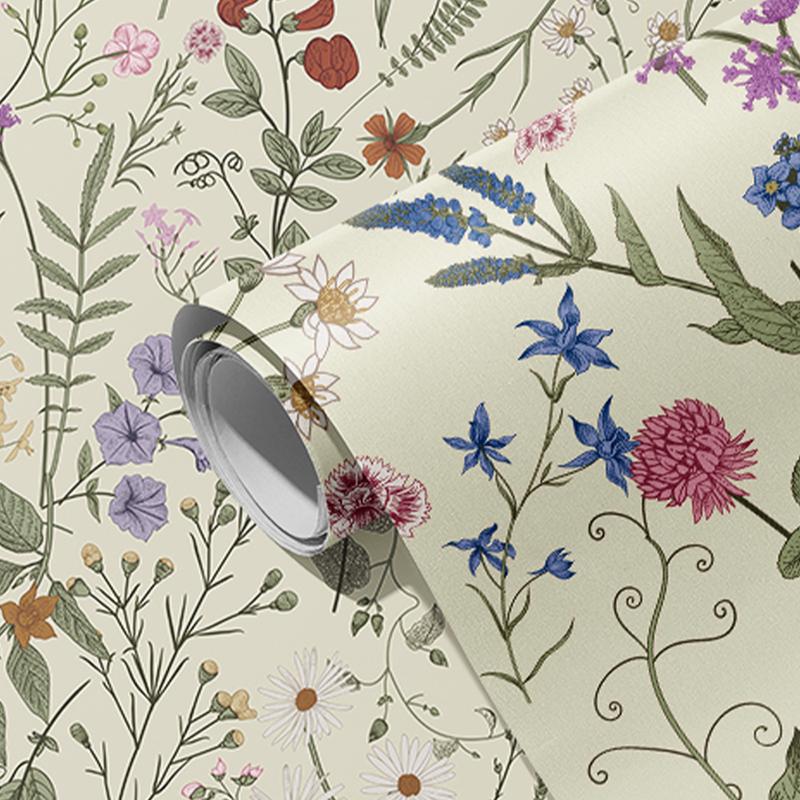 

Retro Wallpaper Yellow Flower Self Adhesive Home Decoration Multiple Sizes Waterproof Wallpapers PVC Furniture Cabinet Sticker 44x100CM-1PC жовтий