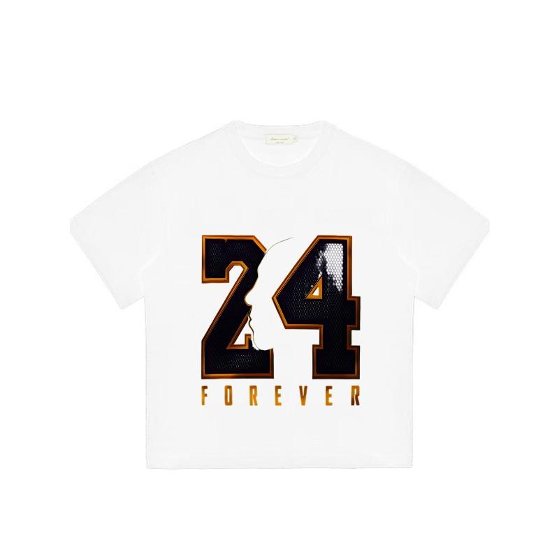 Black T Shirt with 24 Forever Graphic and Silhouette Design for Casual Wear