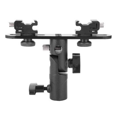 Dual Hot Shoes Flash Lamp Mount Holder Bracket For Camera Video Camcorder