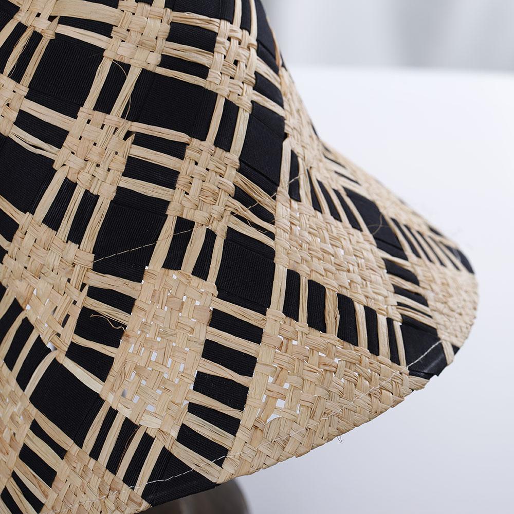 2022 Womens Lafite Straw Bucket Hats Panamas UV Protection Sun Visor Beach Hats Fashion Visors Foldable Women's Summer Sun Hat
