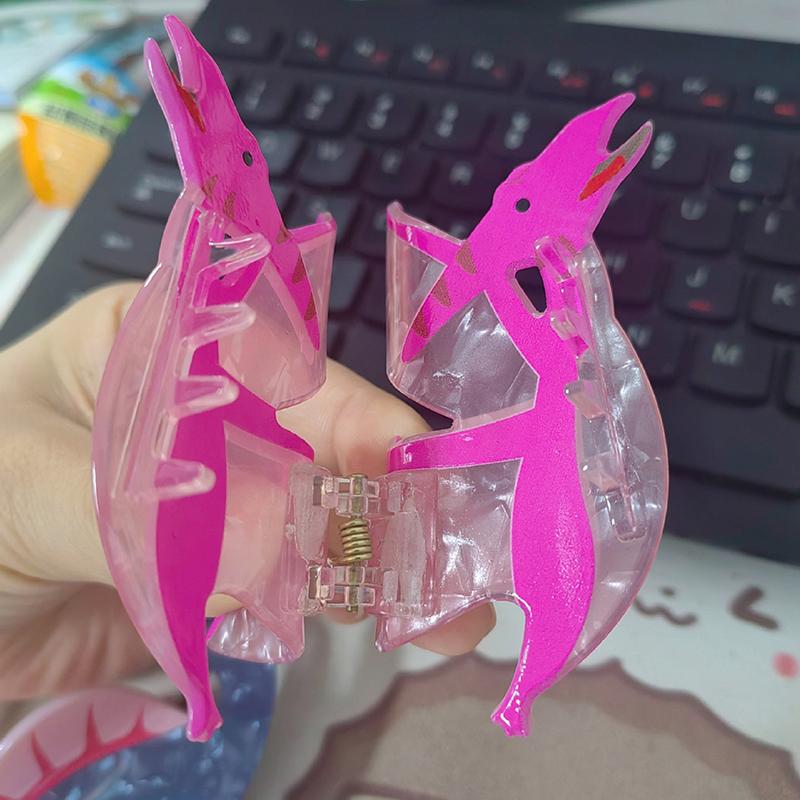 Bunte Dinosaurier Haarklammer Lustige Chamäleon Krabbe Haarspange Niedliche Acetat Krallenklemmen Haaraccessoires für Frauen Mädchen
