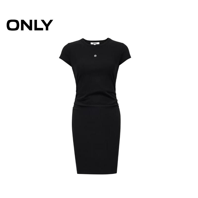 Only 2025 Spring Metal Detail Cinch-Waist T-Shirt Dress