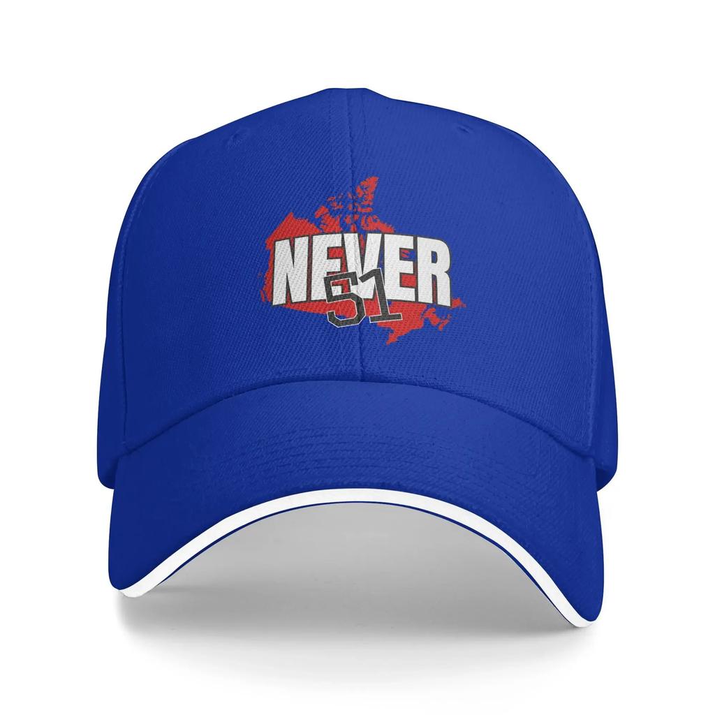 NEVER 51 Baseball Cap Bold Canadian Hunting Camping High Quality Hip Hop Hats Women Unisex Fitted Retro Print Snapback Cap