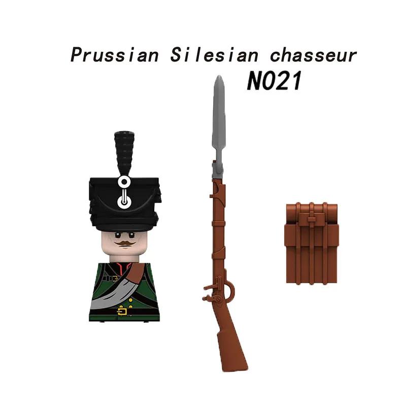 Medieval Napoleonic War Soldiers Figures Military MOC Building Block Knights British French Fusilier Rifles Weapon Kids Toy