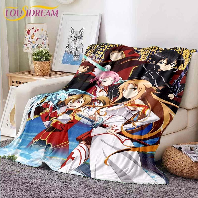 Asuna Sword Art Online Decke, Sofabettdecke, superweicher, warmer Deckenbezug, Fleece-Überwurfdecke