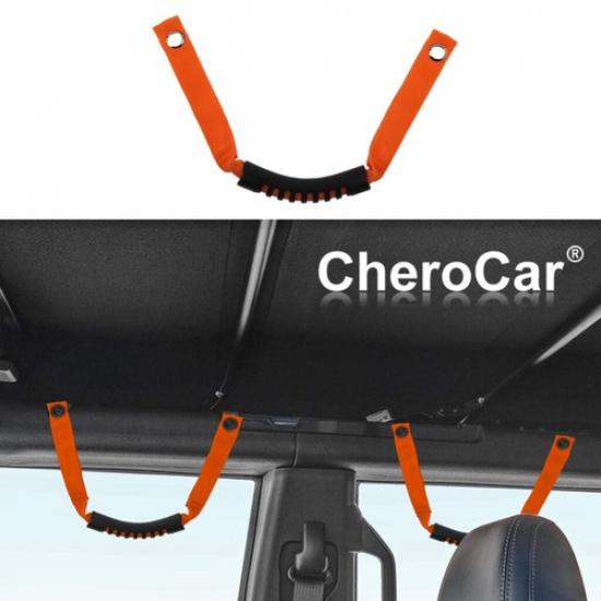 

2pcs Roll Bar Grab Handles Grip Handle Orange Parts For Ford Bronco -2025