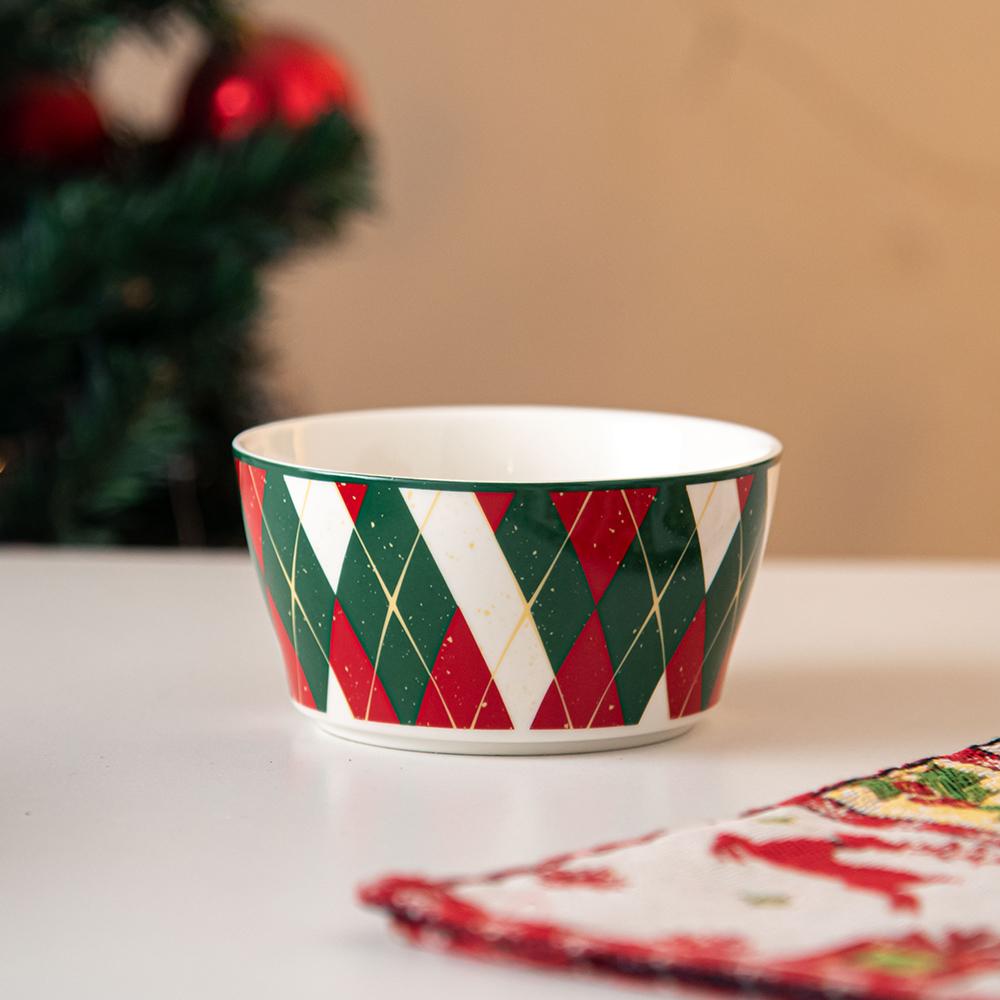 Exquisite Christmas Ceramic Plate Light Luxury Hotel Restaurant Steak Plates Home Party Cuisine Plate Rice Bowls Christmas Gifts