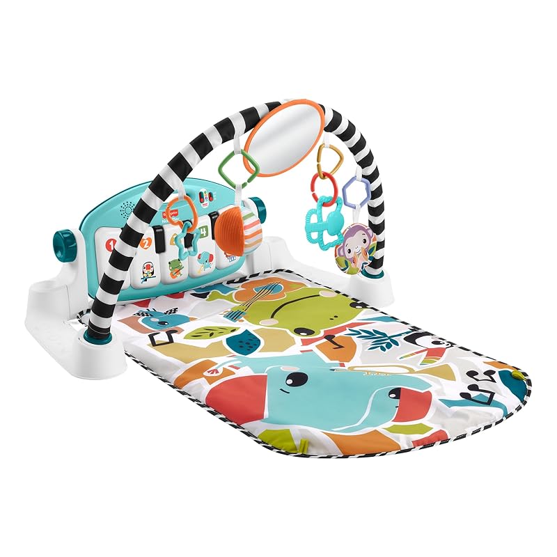 Fisher-Price Kick Your Feet! 4-Way Bilingual Piano Gym - Baby & Toddler Toy, Indoor Play Equipment, Baby Gym, Play Mat, English & Foreign Languages,