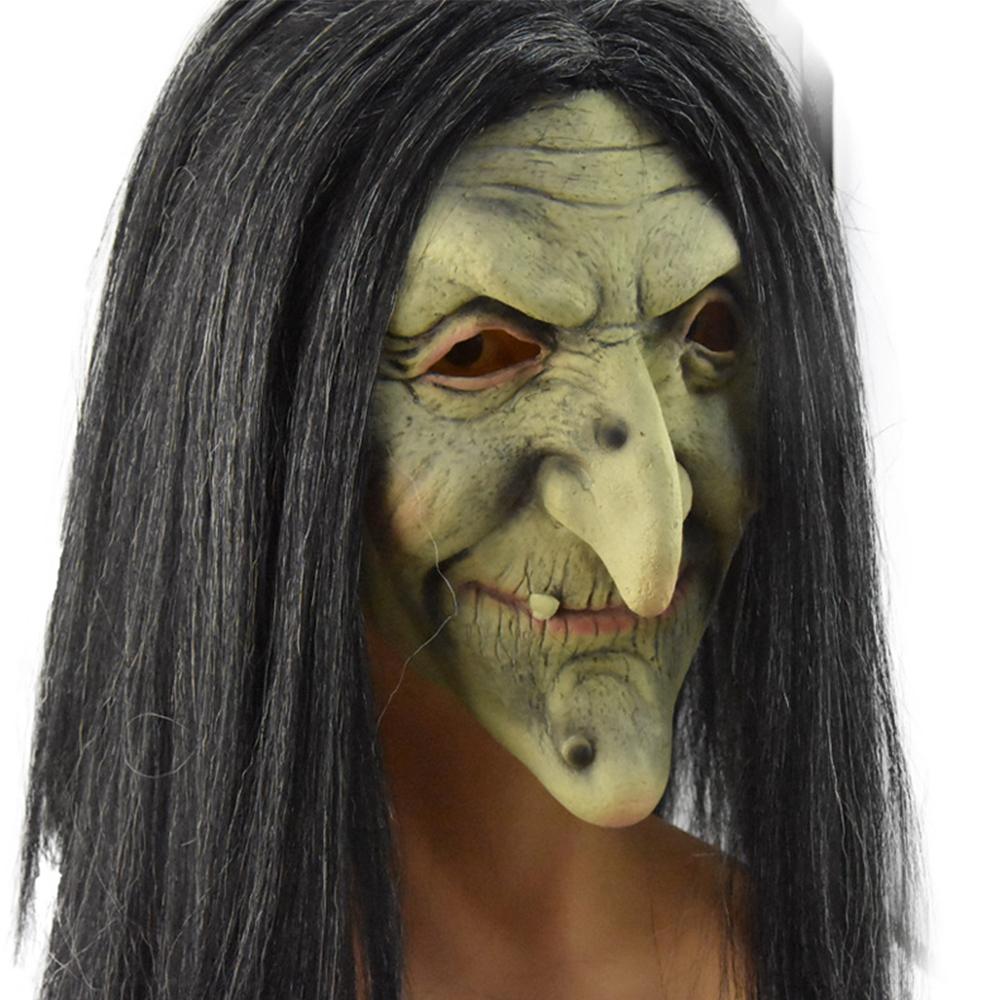 Old Woman Witch Mask Halloween Latex Scary Masks for Cosplay Costume Party Props