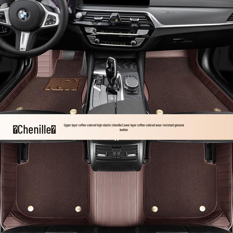 Full Coverage Genuine Leather Starry Sky Car Floor Mats - Double Layered for Thousands of Models