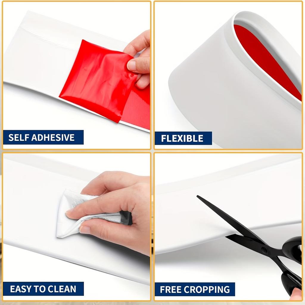 1pc 1/3meters Self-adhesive Decorative Strip for Skirting Corner Line Wall Sticker Bedroom Living Room One Piece Decoration