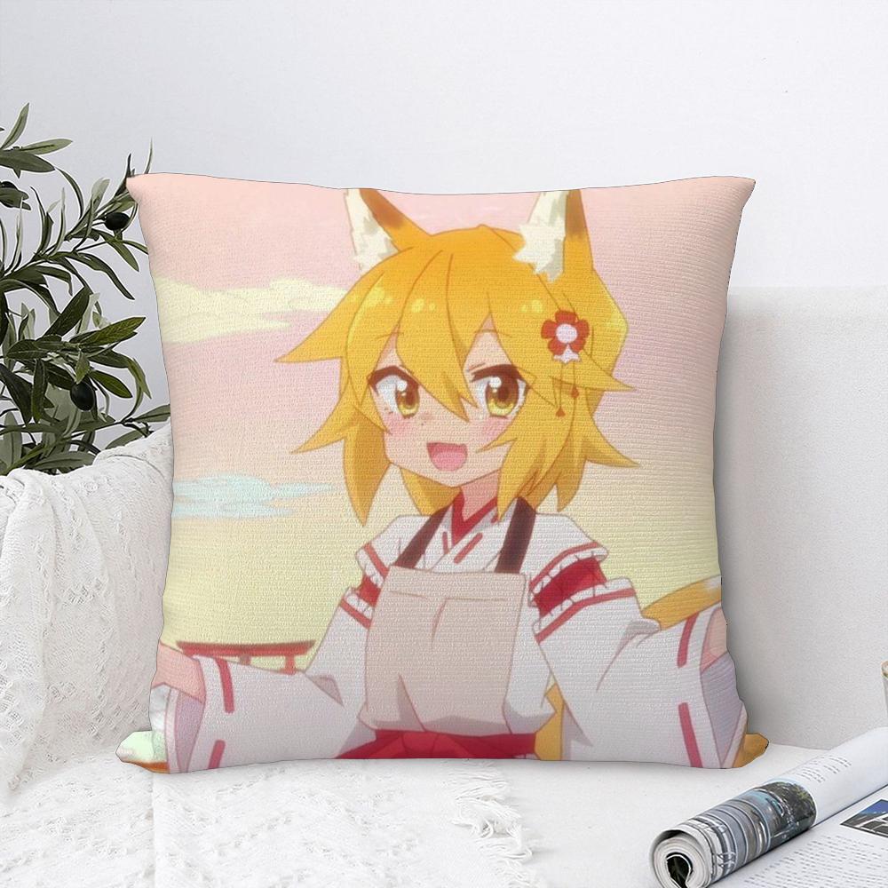 Helpful Fox S-Senko-san Pillow Case Sofa Decorative Home Double-sided Print Plush Square Throw Pillow Covers Cushion Decor Cover