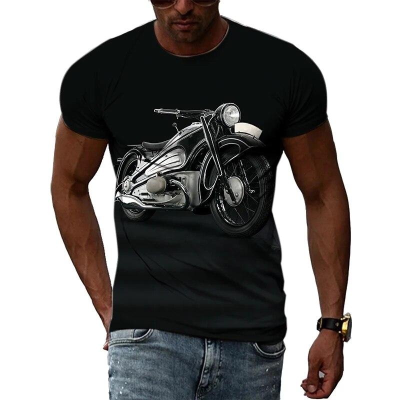 Móda Muži Motocyklová trička s grafikou Léto Ležérní Trend Potištěná trička Osobnost Kulatý výstřih Oversized Topy s krátkým rukávem