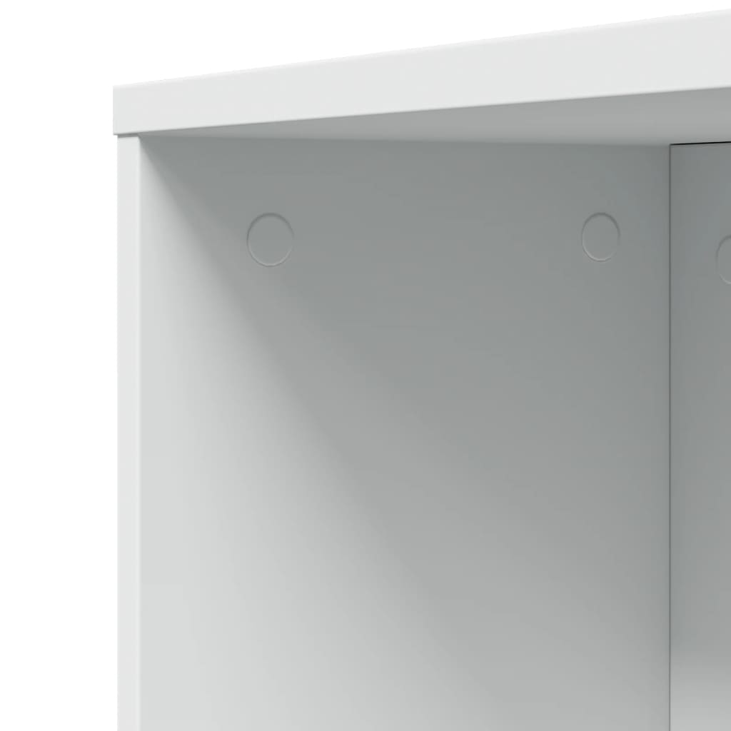 Narrow Bathroom Cabinet with Casters White Particleboard