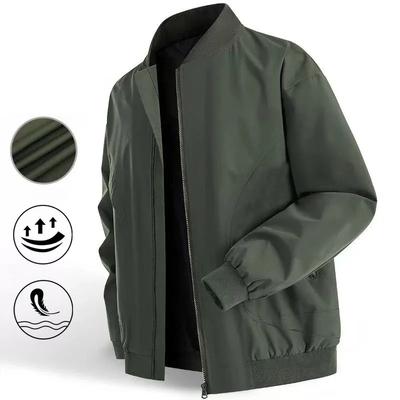 Jaqueta de Baseball Masculina com Zíper, à Prova de Vento, Respirável, Estilosa, Jaqueta Bomber, Nova Moda Primavera, Streetwear, Estilo Básico
