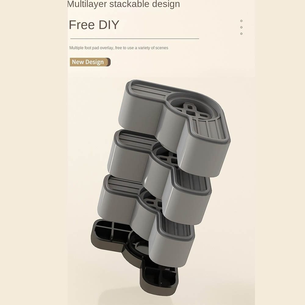 4pcs Anti slip Washing Machine Foot Pad Shock-absorbing Furniture Raised Base  Wave Wheel