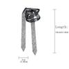 Chic Korean Rhinestone Necktie Dazzling Black Long Necklace Harajuku Style Alloy Decoration Shirt Tie Performance