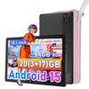 Reistablet 10,1 inch Android 15, 20 GB RAM + 64 GB ROM, Draagbaar Tablet Met Draagtas, WiFi, Bluetooth