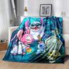 1 Stück Stitch-Druckdecke - Weiche Ganzjahresdecke für Wohnzimmer, Schlafzimmer, Personalisierbares Geschenk mit entzückendem Cartoon-Design