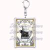 Popular Culture Halloween Tarot Card Keychains for Accessories Moon Luna Death Keyring Jewelry Fans Lovers Friends Reader Gifts