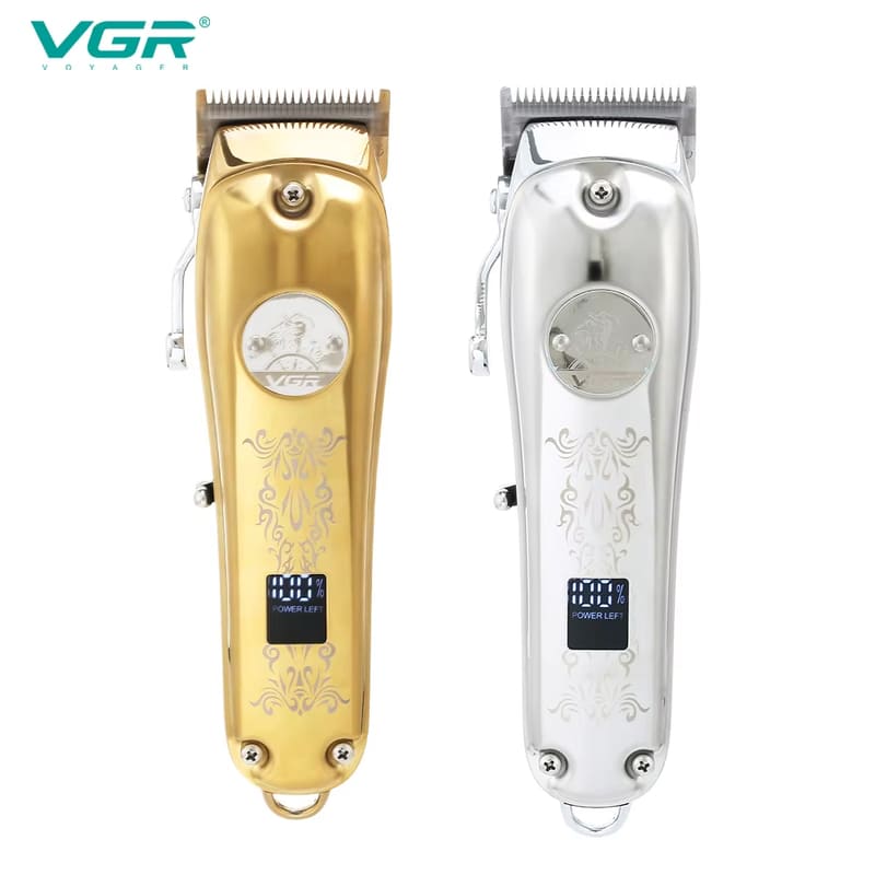 Men's Professional Stainless Steel Blade Waterproof Electric Hair Clippers Retro Oily Hair Clipper LCD Display Cutting No Card Power Clippers