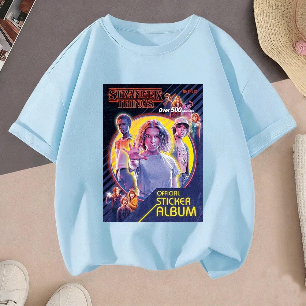 2026 Teenagers Kids Stranger Things Cartoon 2D Printed Casual Summer Short Sleeve T Shirt Hot Sale